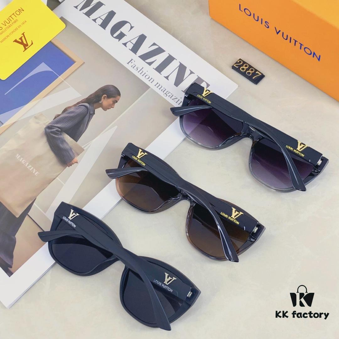 Louis Vuitton Korean-style Chic Cat-Eye Sunglasses for Women, 2025 New Arrival Vintage UV-Protective Designer Shades, Fashionable and Trendy Eyewear