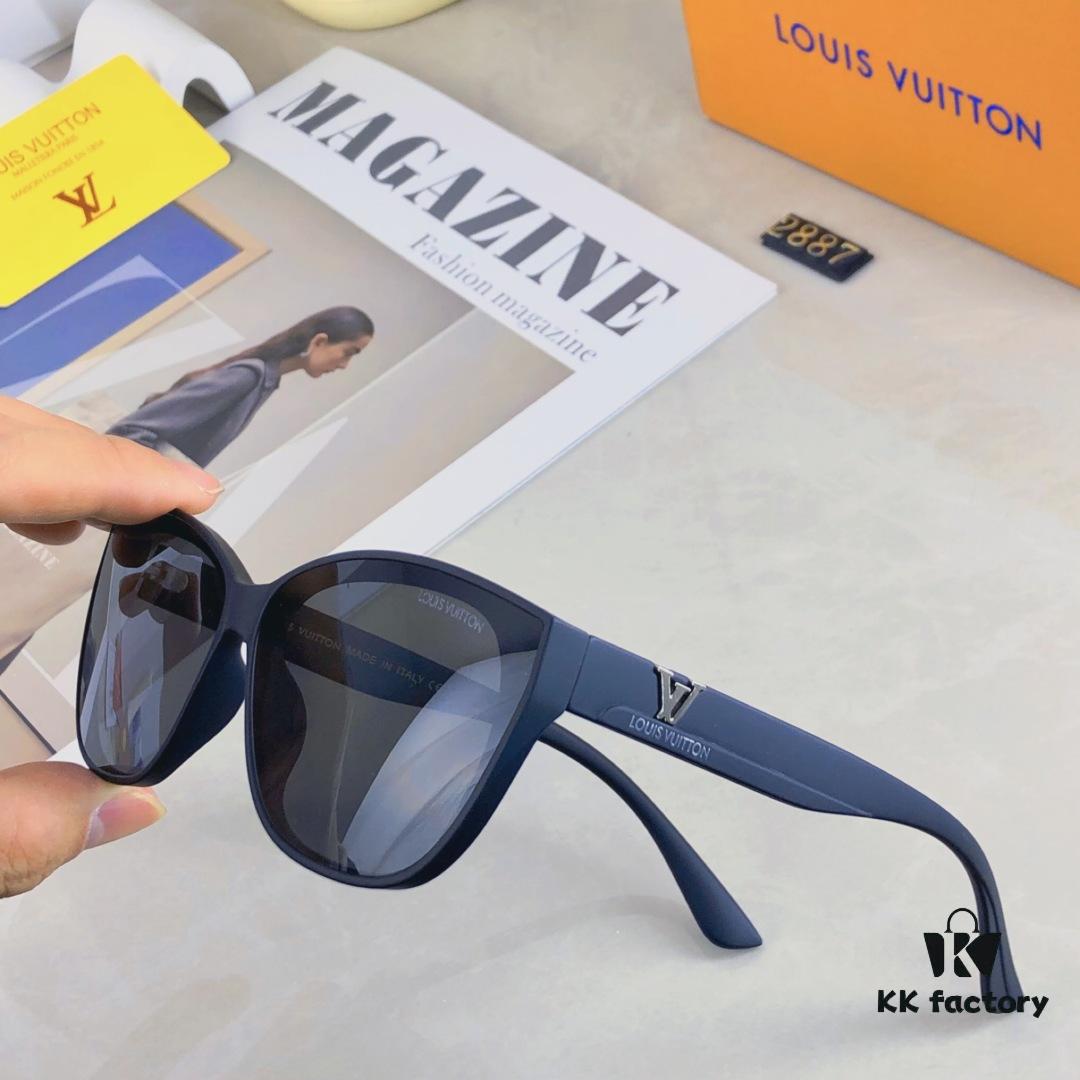 Louis Vuitton Korean-style Chic Cat-Eye Sunglasses for Women, 2025 New Arrival Vintage UV-Protective Designer Shades, Fashionable and Trendy Eyewear