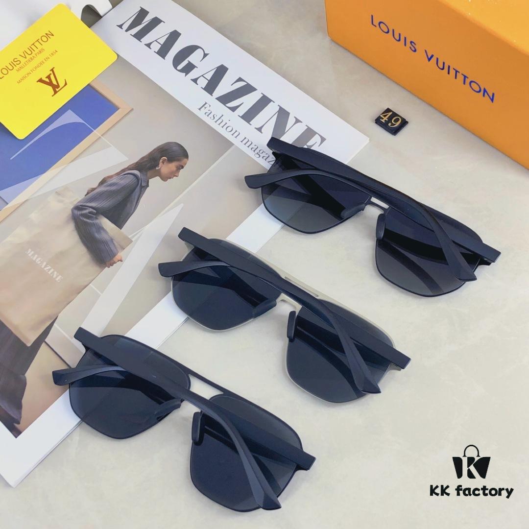 Louis Vuitton Summer New Arrival Polarized Sunglasses for Men, Fashionable Double-Bridge Aviator Sunglasses for Driving, Fishing, and Outdoor Use