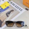 Louis Vuitton Vintage-Inspired Transparent Brown Square Sunglasses, Trendy Round-Face Flattering Oversized Design, Stylish Unisex Sun Glasses