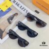 Louis Vuitton 2025 New Korean-Style Oval Cat-Eye Sunglasses Retro Streetwear Hong Kong Style Chic Cool Girl Sunglasses for Women Fashion Influencer Sun Glasses
