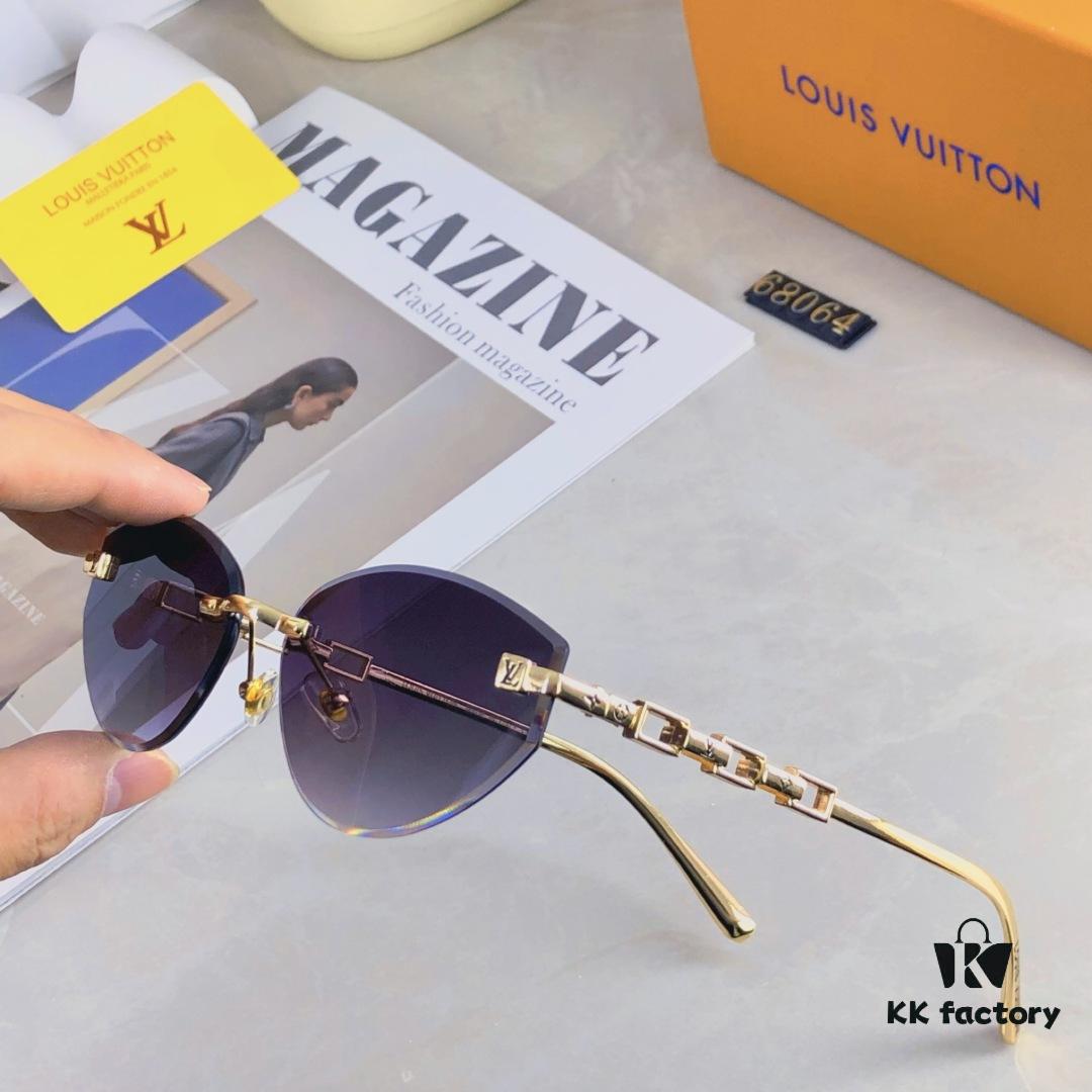 Louis Vuitton 2025 Fashion Avant-Garde Cat-Eye Frameless Sunglasses Unisex Stylish UV Protection Shades