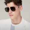 Louis Vuitton Elastic Stainless Steel Nylon Polarized Aviator Sunglasses for Men, Fashionable Streetwear Style for Driving, Fishing and Outdoor Use