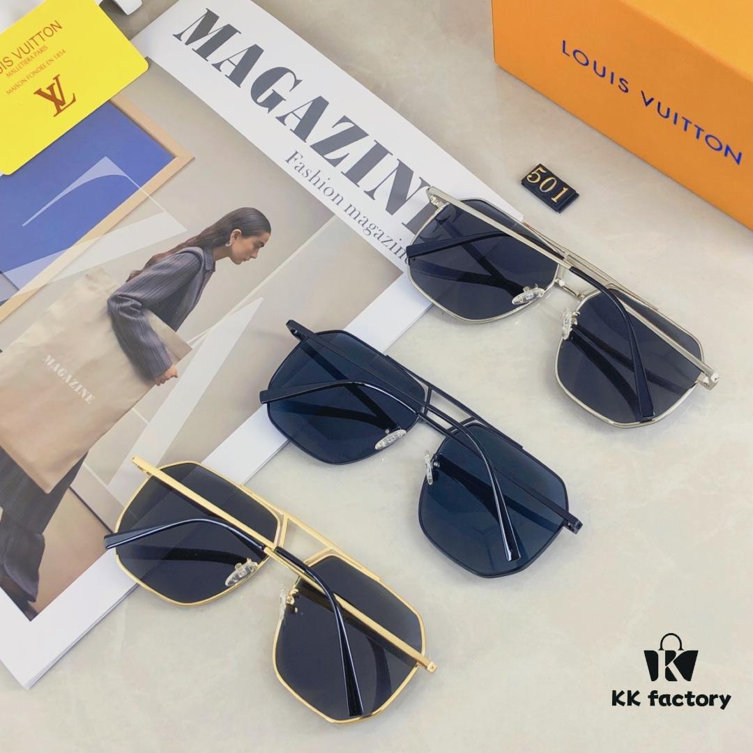 Louis Vuitton Elastic Stainless Steel Nylon Polarized Aviator Sunglasses for Men, Fashionable Streetwear Style for Driving, Fishing and Outdoor Use