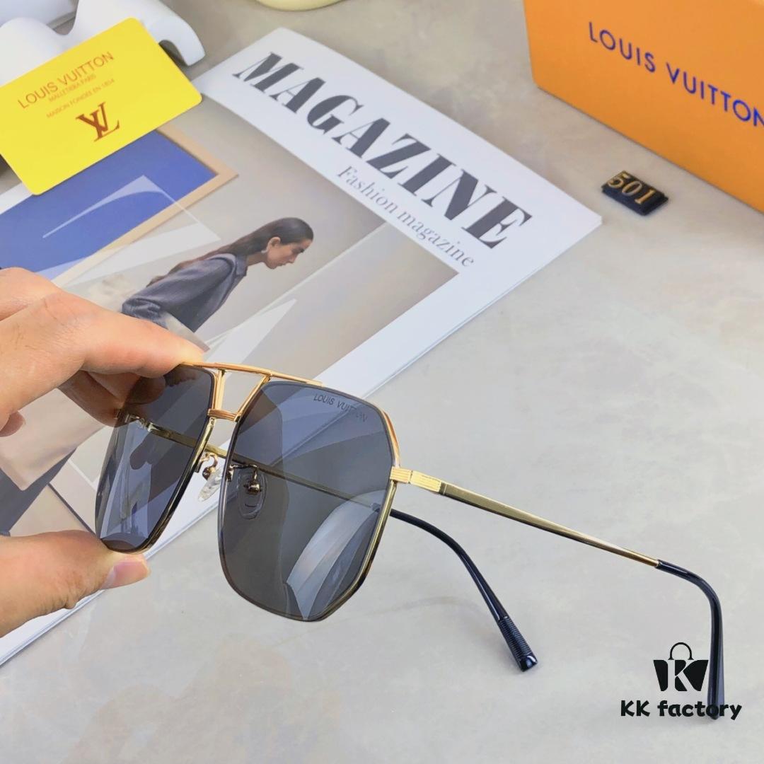 Louis Vuitton Elastic Stainless Steel Nylon Polarized Aviator Sunglasses for Men, Fashionable Streetwear Style for Driving, Fishing and Outdoor Use