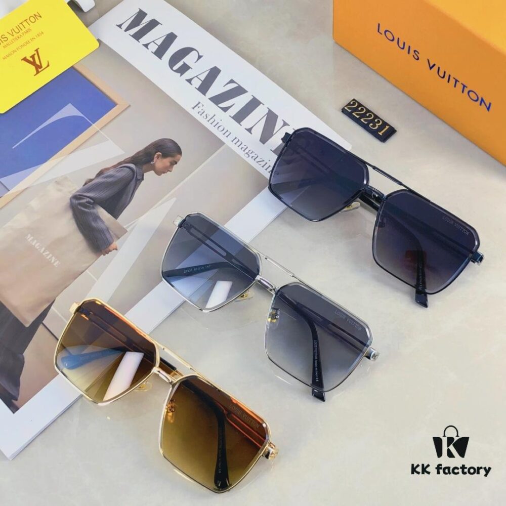 Louis Vuitton Vintage Double Bridge Sunglasses for Men, Luxury UV-Protective Fashion Shades