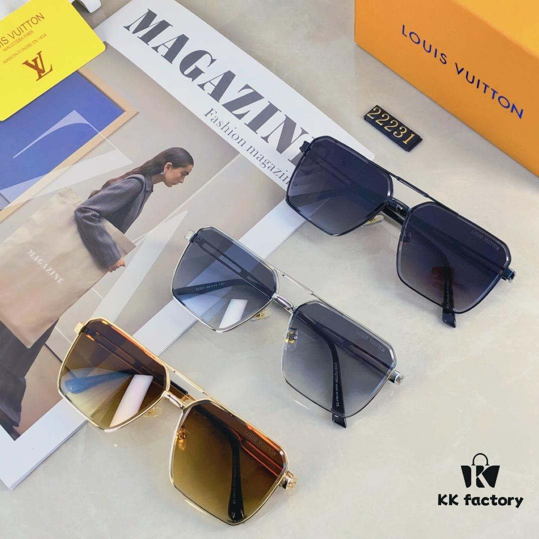 Louis Vuitton Vintage Double Bridge Sunglasses for Men, Luxury UV-Protective Fashion Shades