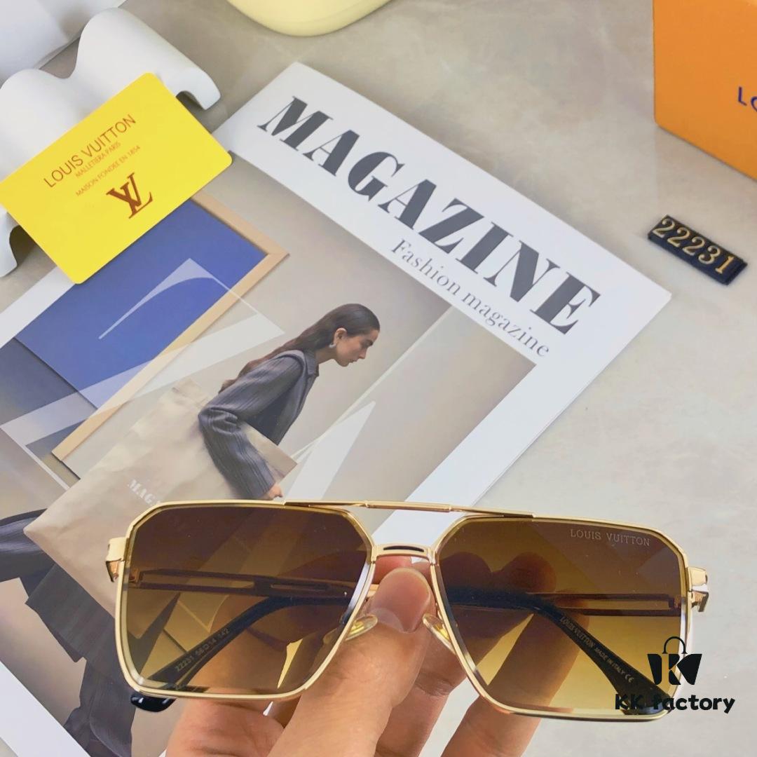 Louis Vuitton Vintage Double Bridge Sunglasses for Men, Luxury UV-Protective Fashion Shades