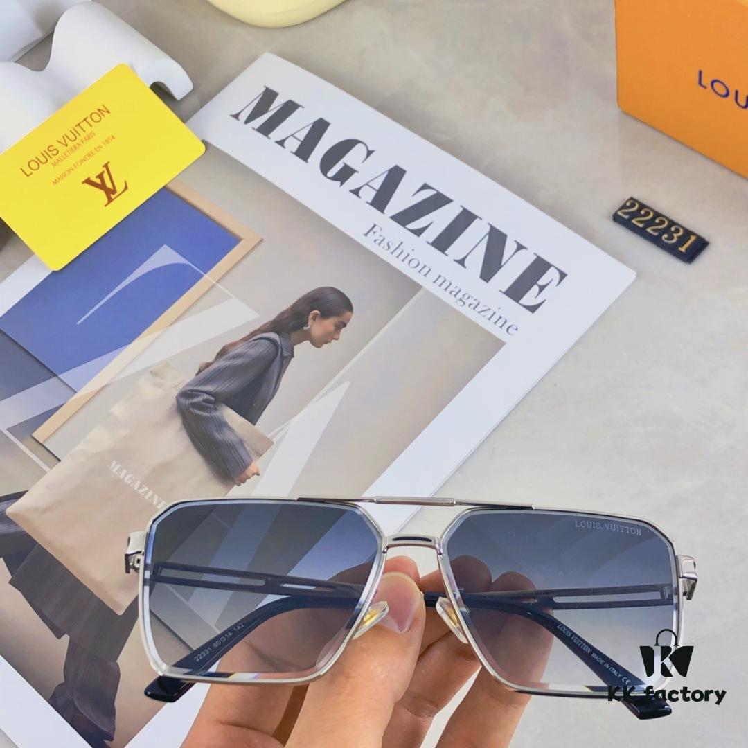 Louis Vuitton Vintage Double Bridge Sunglasses for Men, Luxury UV-Protective Fashion Shades