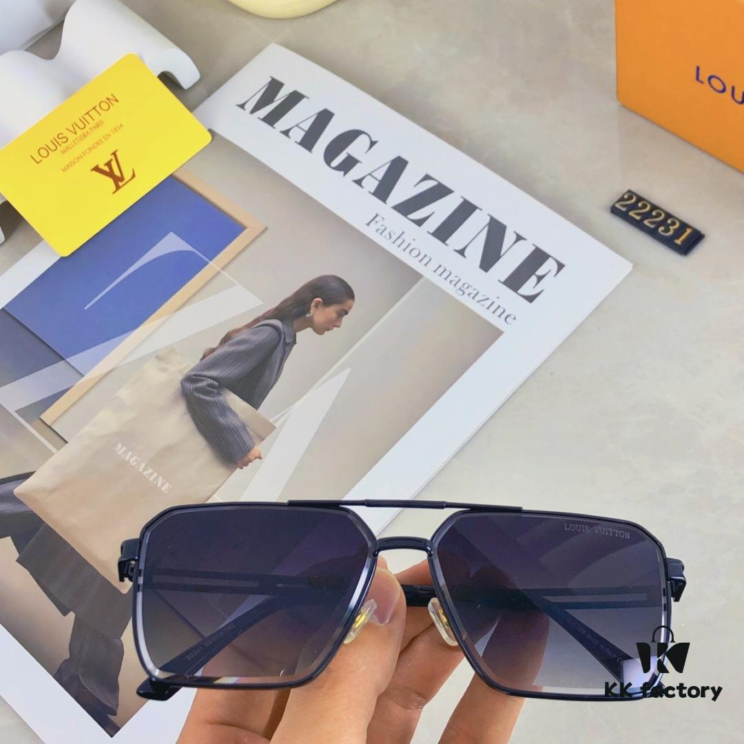 Louis Vuitton Vintage Double Bridge Sunglasses for Men, Luxury UV-Protective Fashion Shades