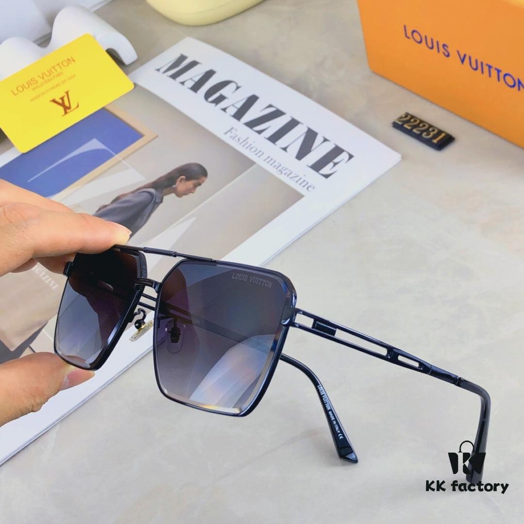 Louis Vuitton Vintage Double Bridge Sunglasses for Men, Luxury UV-Protective Fashion Shades