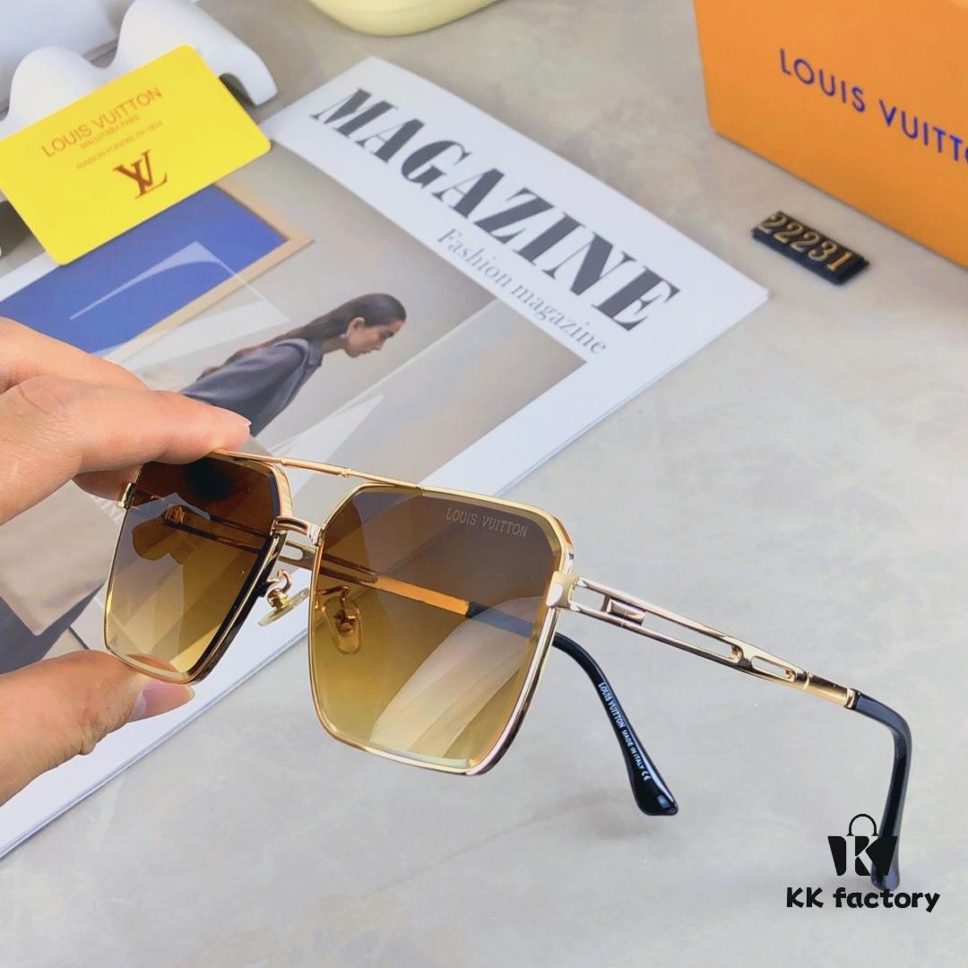 Louis Vuitton Vintage Double Bridge Sunglasses for Men, Luxury UV-Protective Fashion Shades