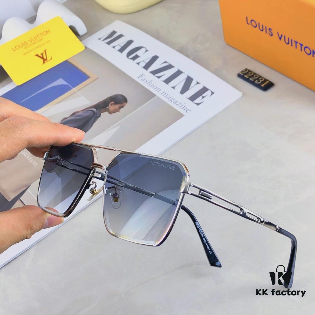 Louis Vuitton Vintage Double Bridge Sunglasses for Men, Luxury UV-Protective Fashion Shades