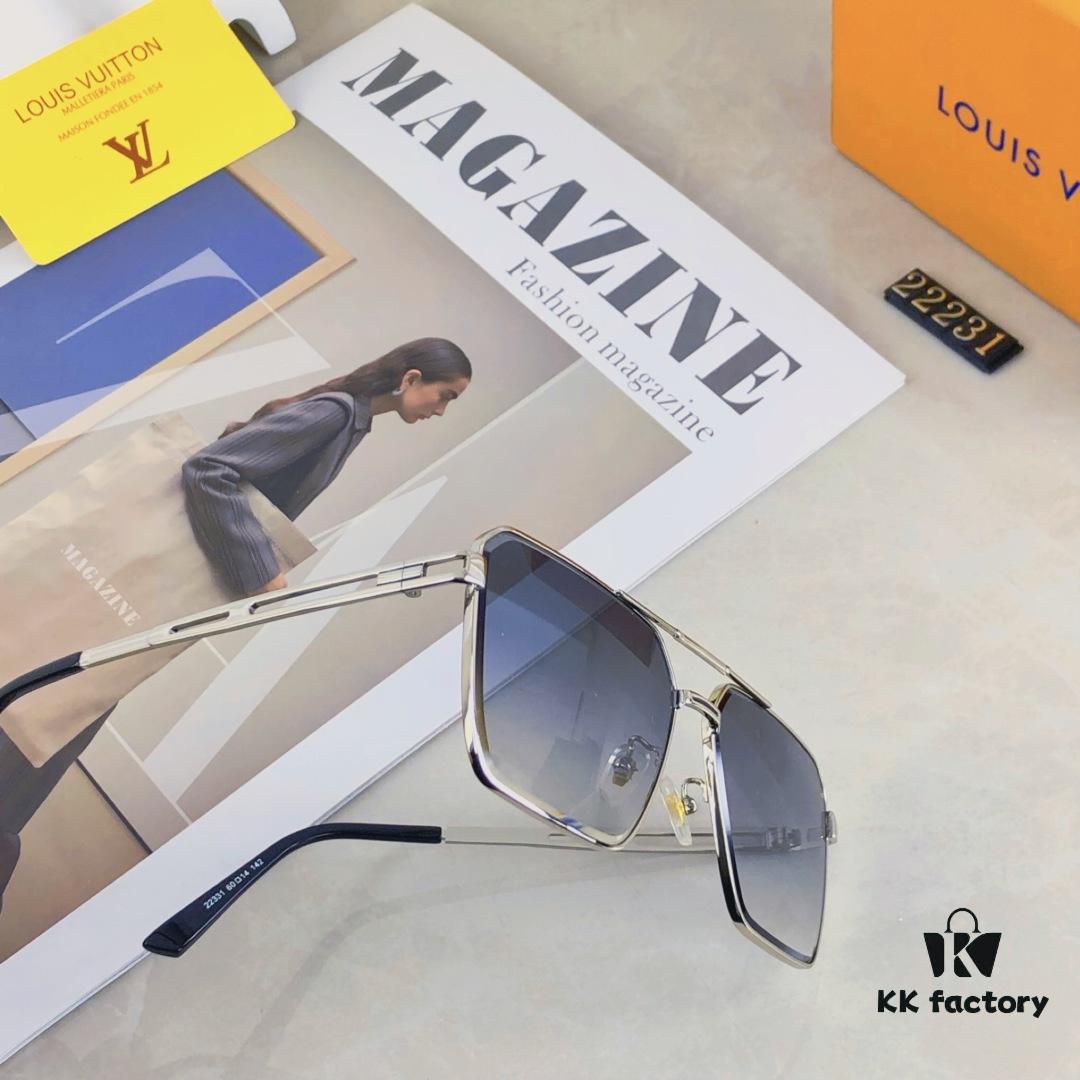 Louis Vuitton Vintage Double Bridge Sunglasses for Men, Luxury UV-Protective Fashion Shades