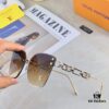 Louis Vuitton New Square Frameless Sunglasses for Women, Fashionable Printed UV Protection Retro Stylish Sunglasses