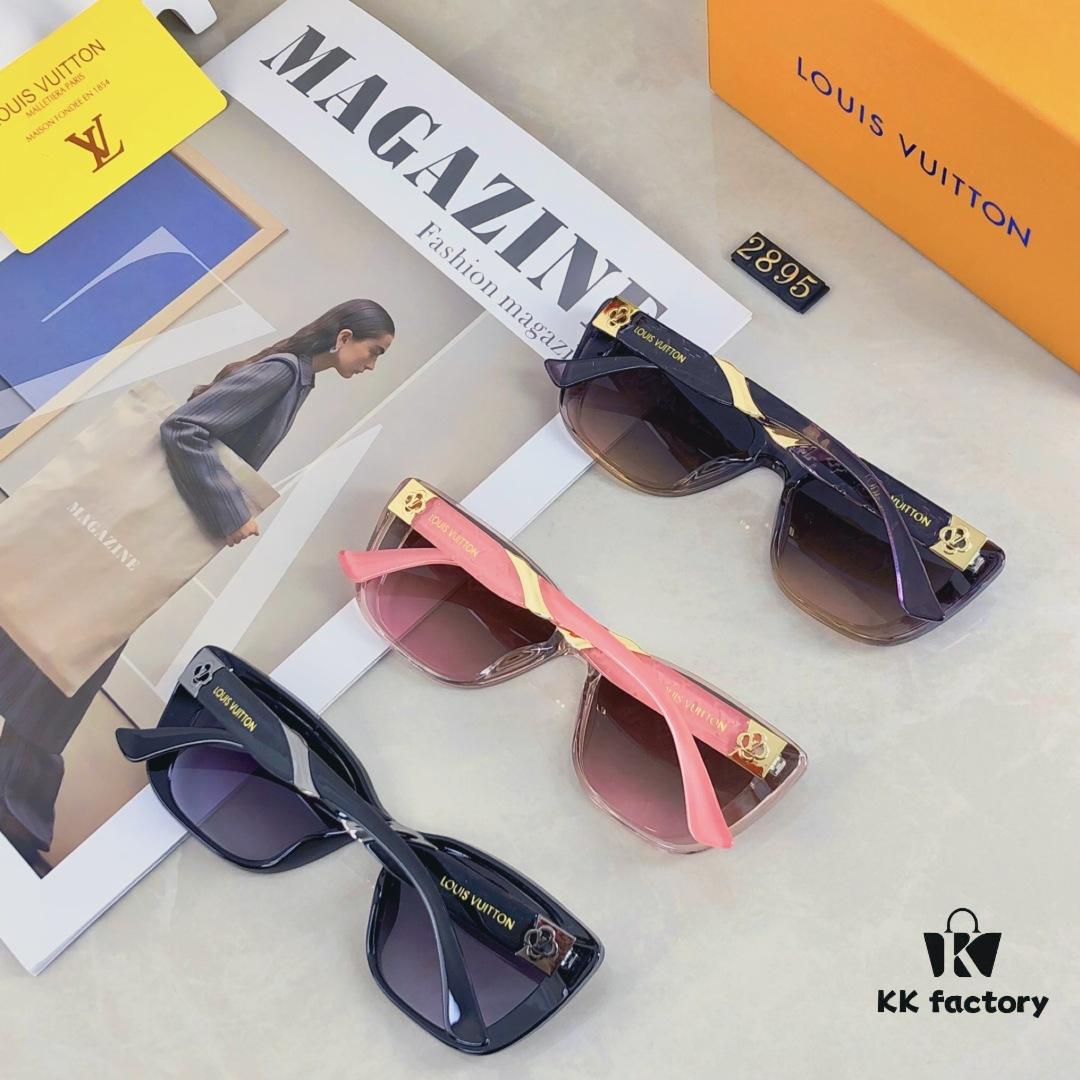 Louis Vuitton Square Fashion Sunglasses, Luxury Brand Style, Versatile and Stylish UV Protection, Slimming Effect