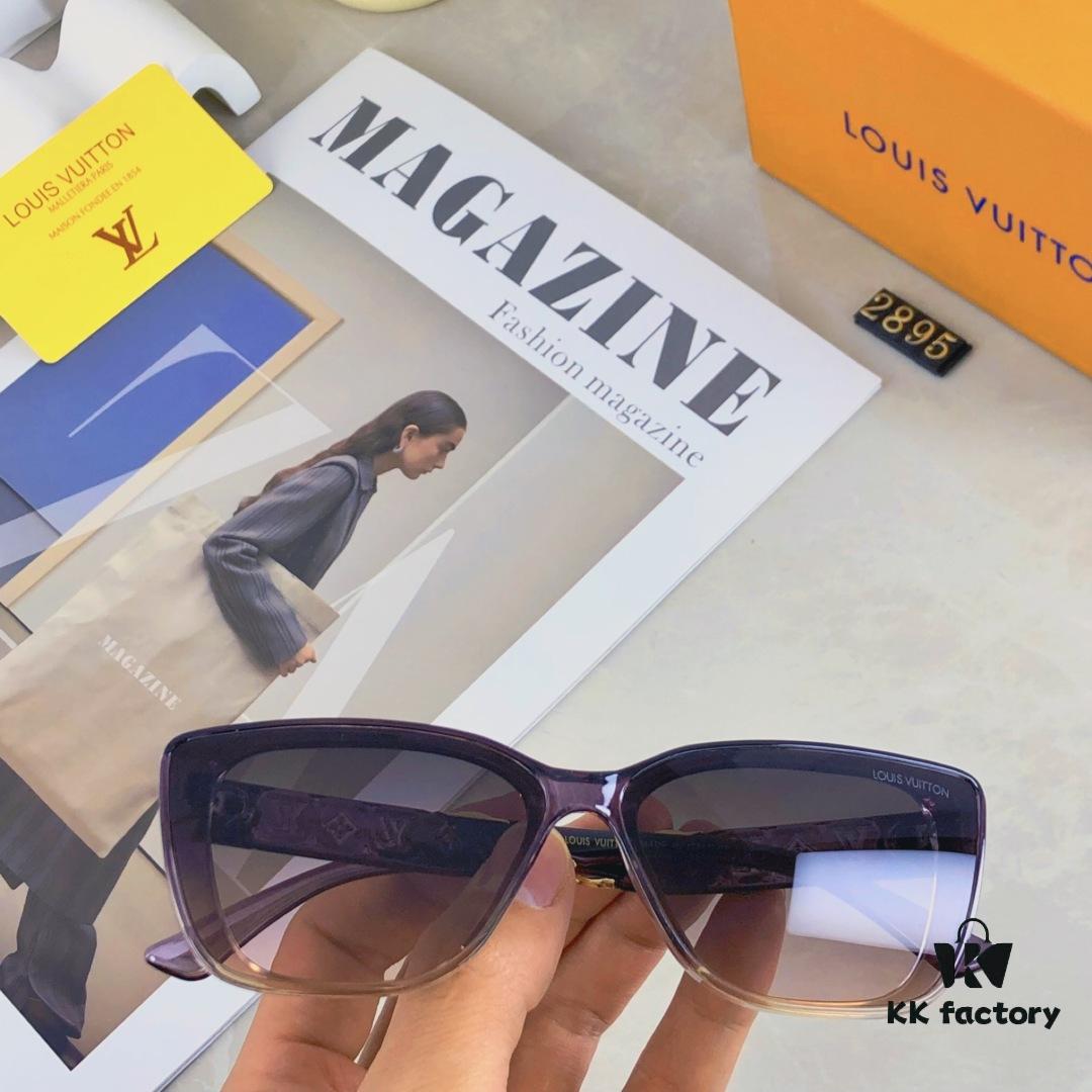 Louis Vuitton Square Fashion Sunglasses, Luxury Brand Style, Versatile and Stylish UV Protection, Slimming Effect