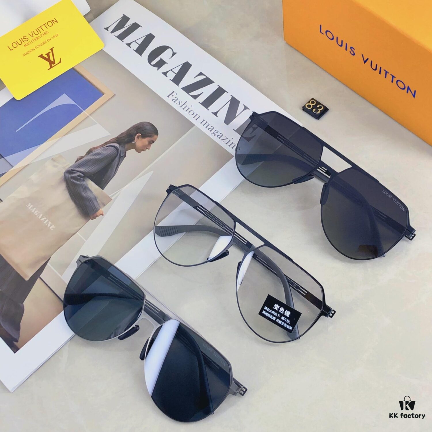 Louis Vuitton-Inspired Photochromic Sunglasses for Men, Stylish Retro Lightweight UV Protection Shades