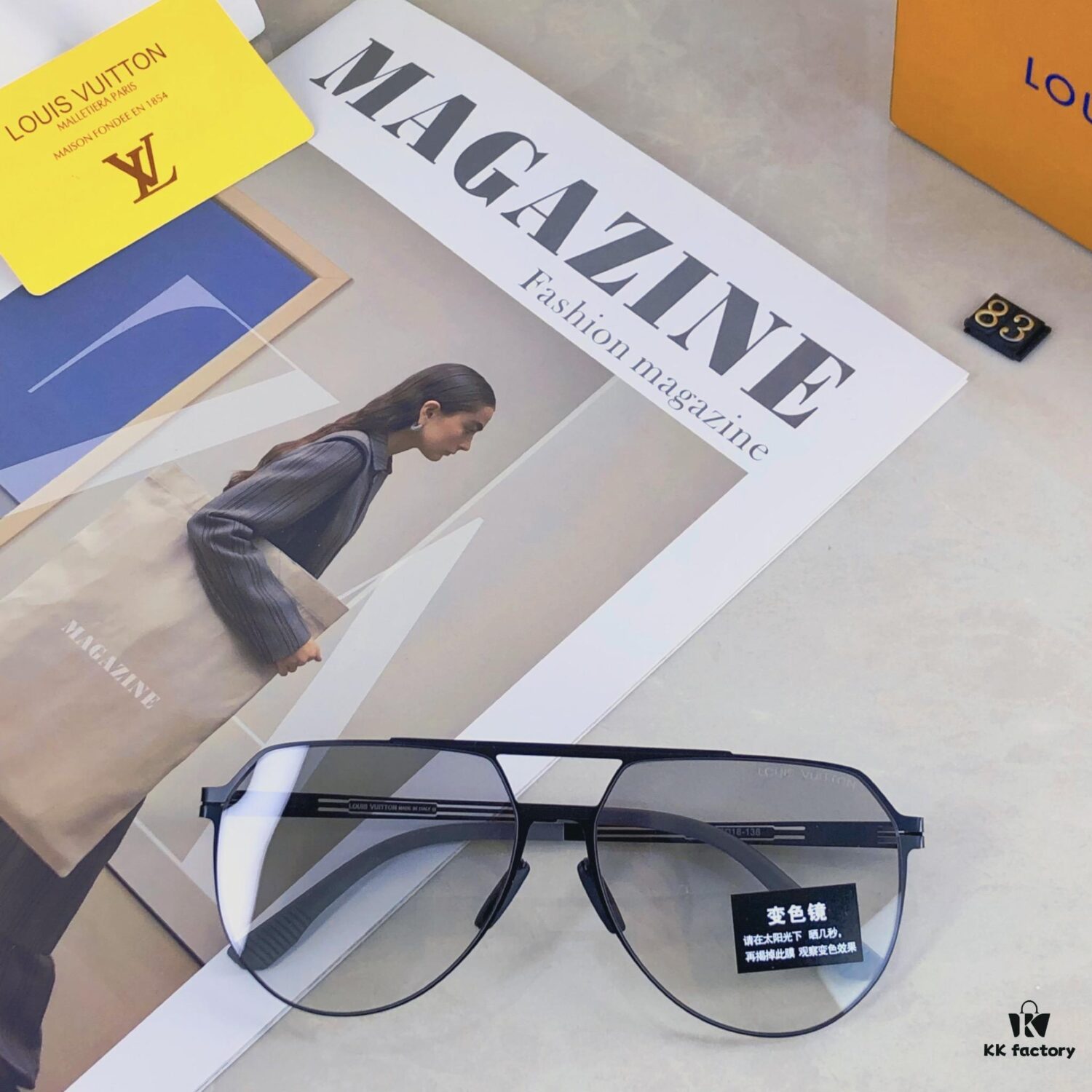 Louis Vuitton-Inspired Photochromic Sunglasses for Men, Stylish Retro Lightweight UV Protection Shades