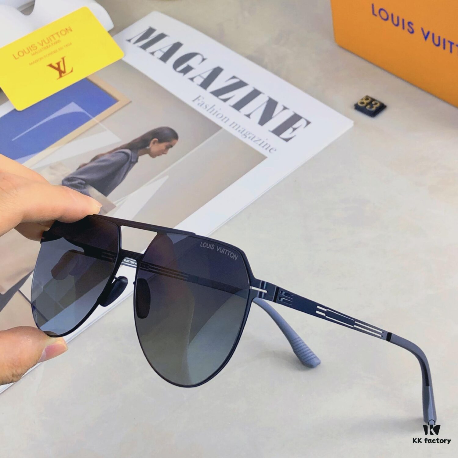 Louis Vuitton-Inspired Photochromic Sunglasses for Men, Stylish Retro Lightweight UV Protection Shades