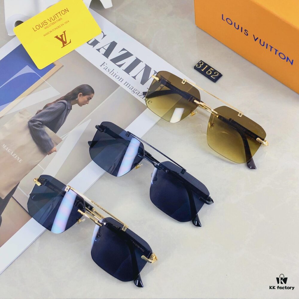 Louis Vuitton Unisex Sunglasses 2025 Premium Anti-Glare Fashion Frameless Metal Eyewear