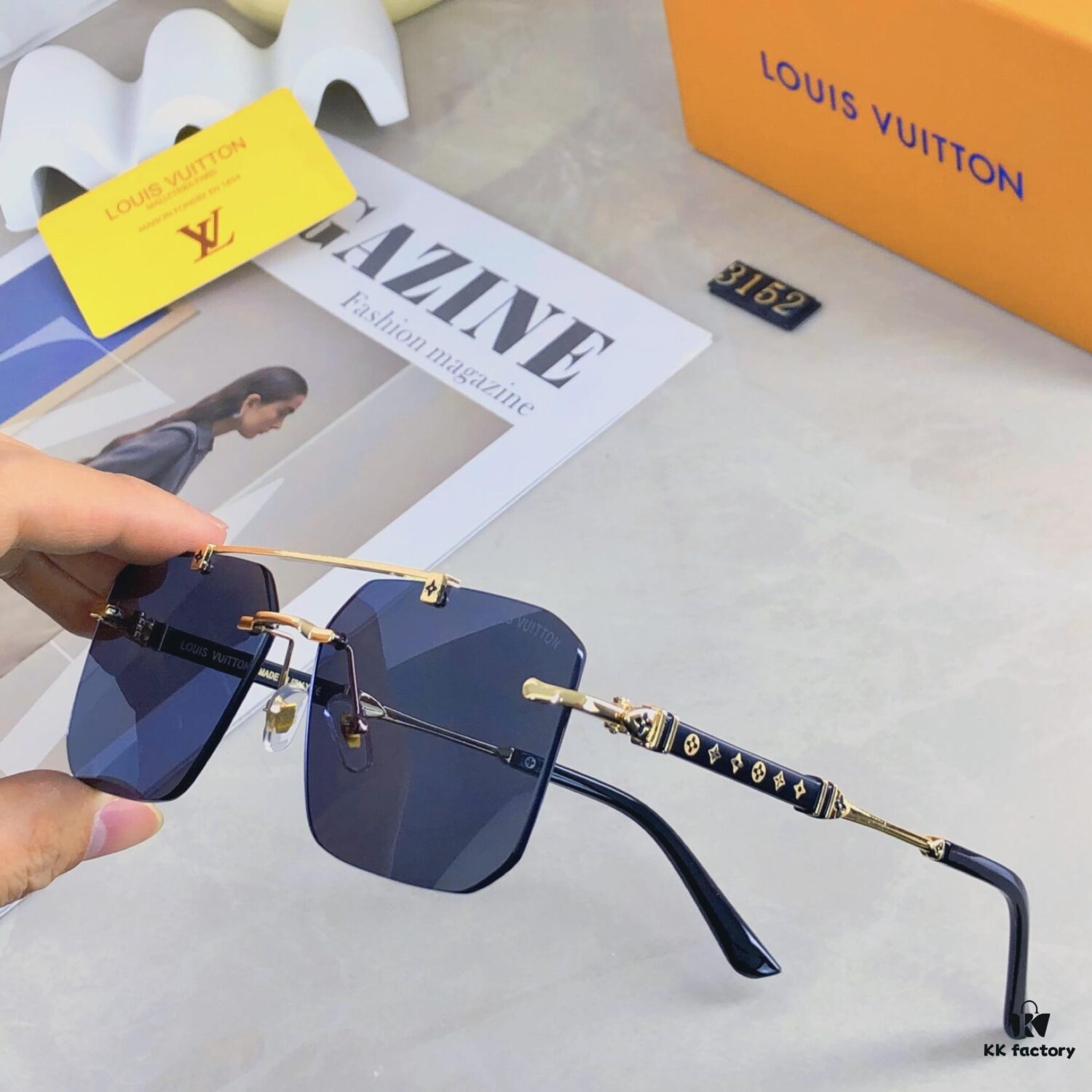 Louis Vuitton Unisex Sunglasses 2025 Premium Anti-Glare Fashion Frameless Metal Eyewear