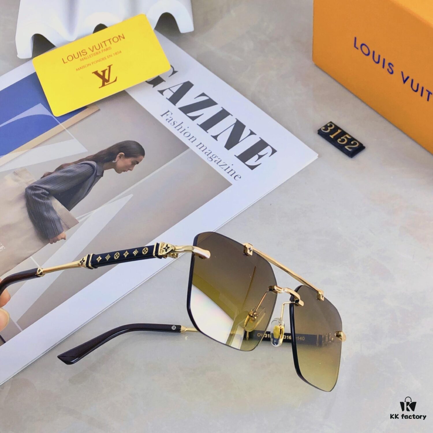 Louis Vuitton Unisex Sunglasses 2025 Premium Anti-Glare Fashion Frameless Metal Eyewear
