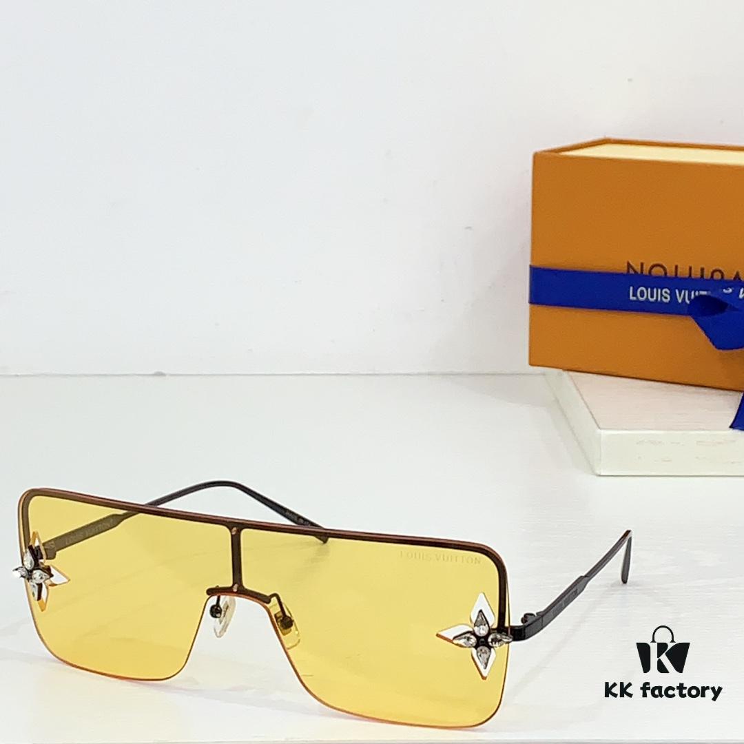 105 Louis Vuitton LV 1644 Size: 146□22-145 Unique Hardware, Rhinestone-trimmed Edges, Floral Accents, Exuding Elegance Sunglasses