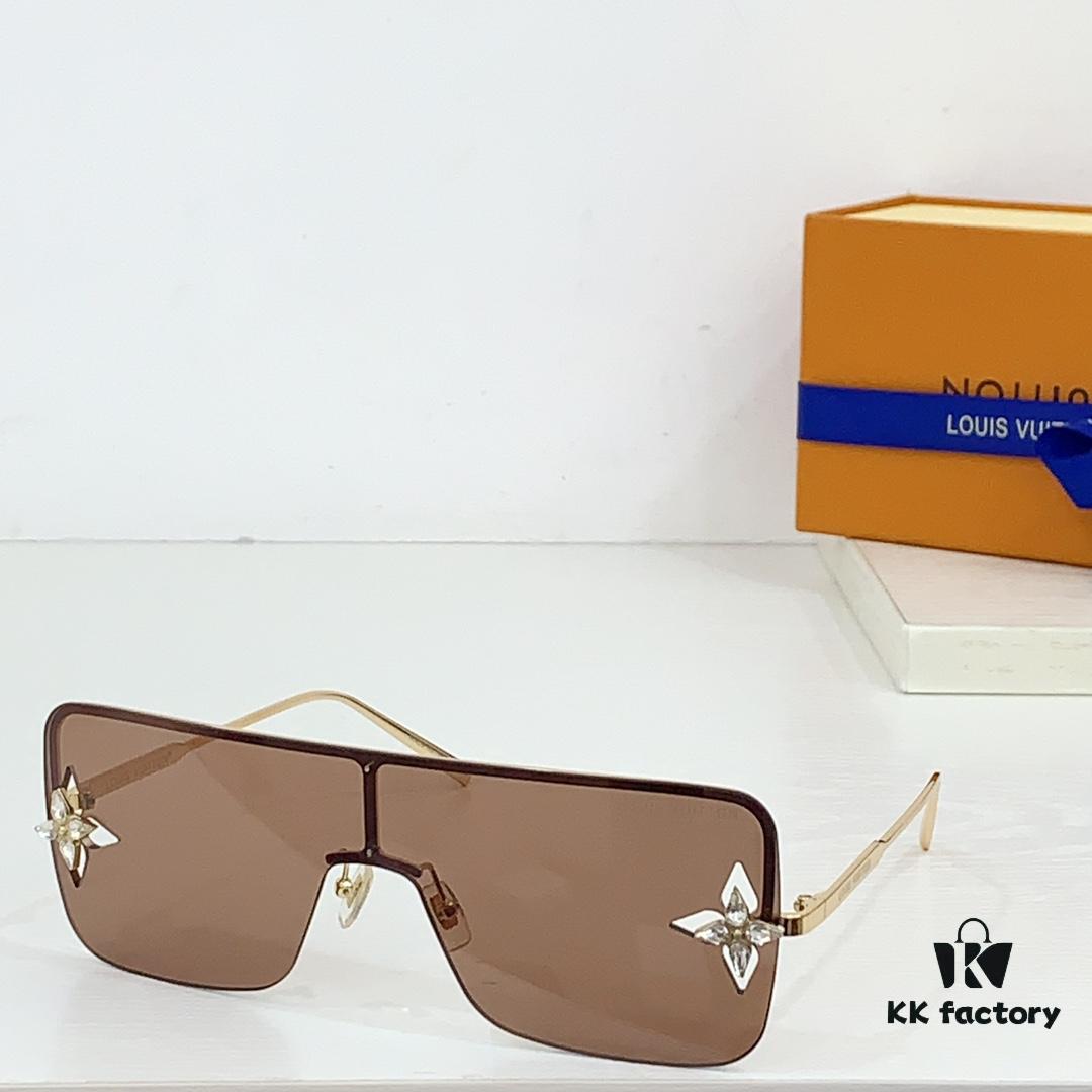 105 Louis Vuitton LV 1644 Size: 146□22-145 Unique Hardware, Rhinestone-trimmed Edges, Floral Accents, Exuding Elegance Sunglasses