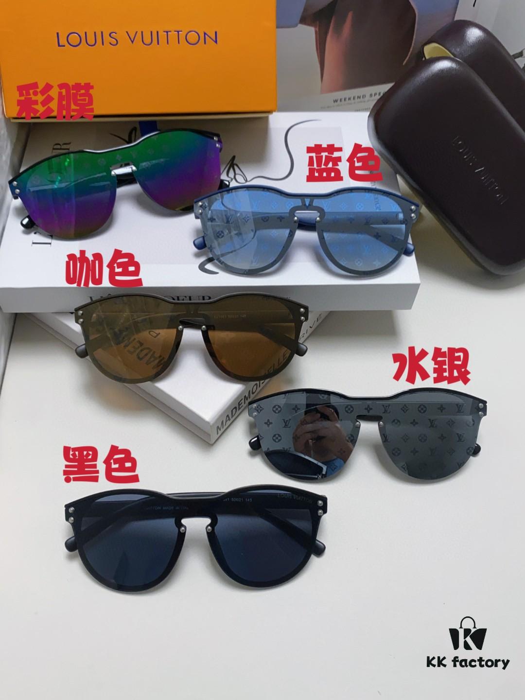 LOUIS VUITTON Round Frame Sunglasses with Detailed Design, Original LV Rimless Style, Classic Temple Logo, High-Quality Fashion Eyewear