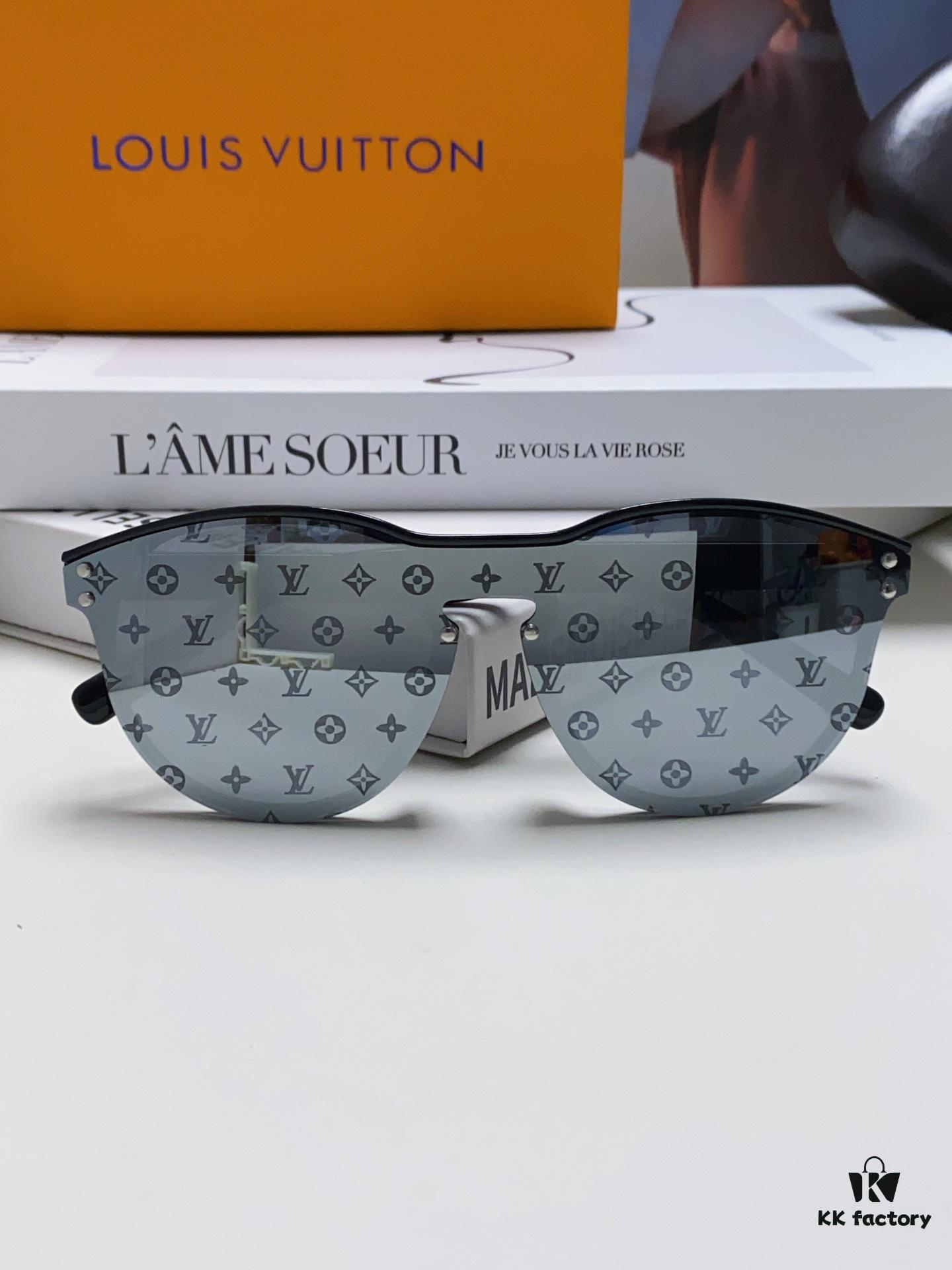 LOUIS VUITTON Round Frame Sunglasses with Detailed Design, Original LV Edgeless Style, Classic Temple Logo, High-Quality Fashion Eyewear