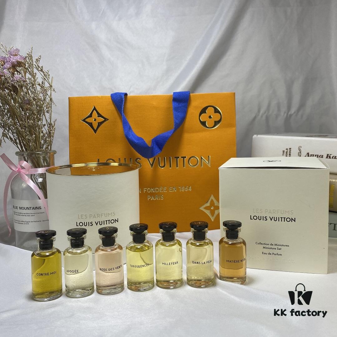 LV Louis Vuitton Perfume 7-Piece Set *10ml, Cylinder Packaging, Counter Version, No Spray Nozzles, Polished Bottles