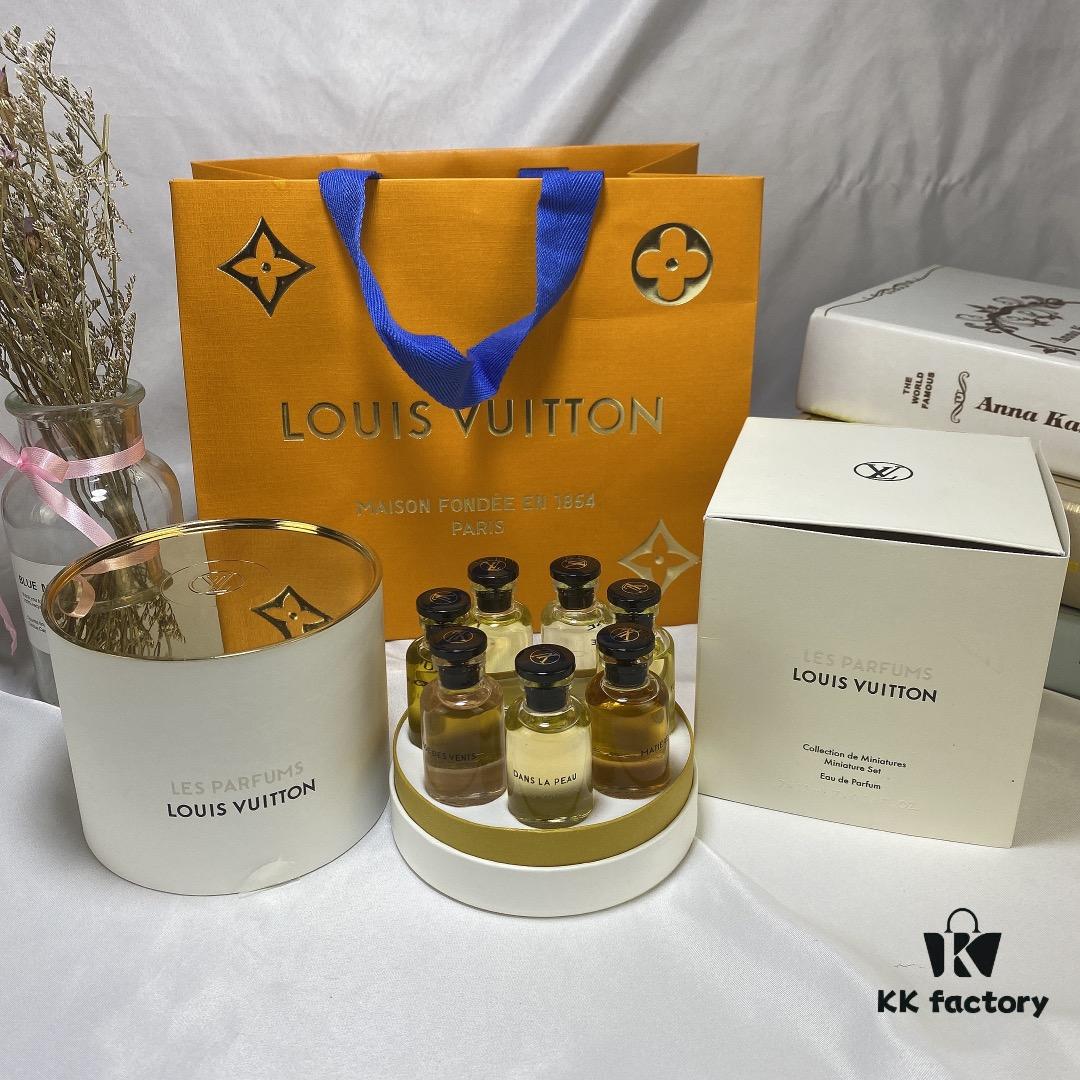 LV Louis Vuitton Perfume 7-Piece Set *10ml, Cylinder Packaging, Counter Version, No Spray Nozzles, Polished Bottles