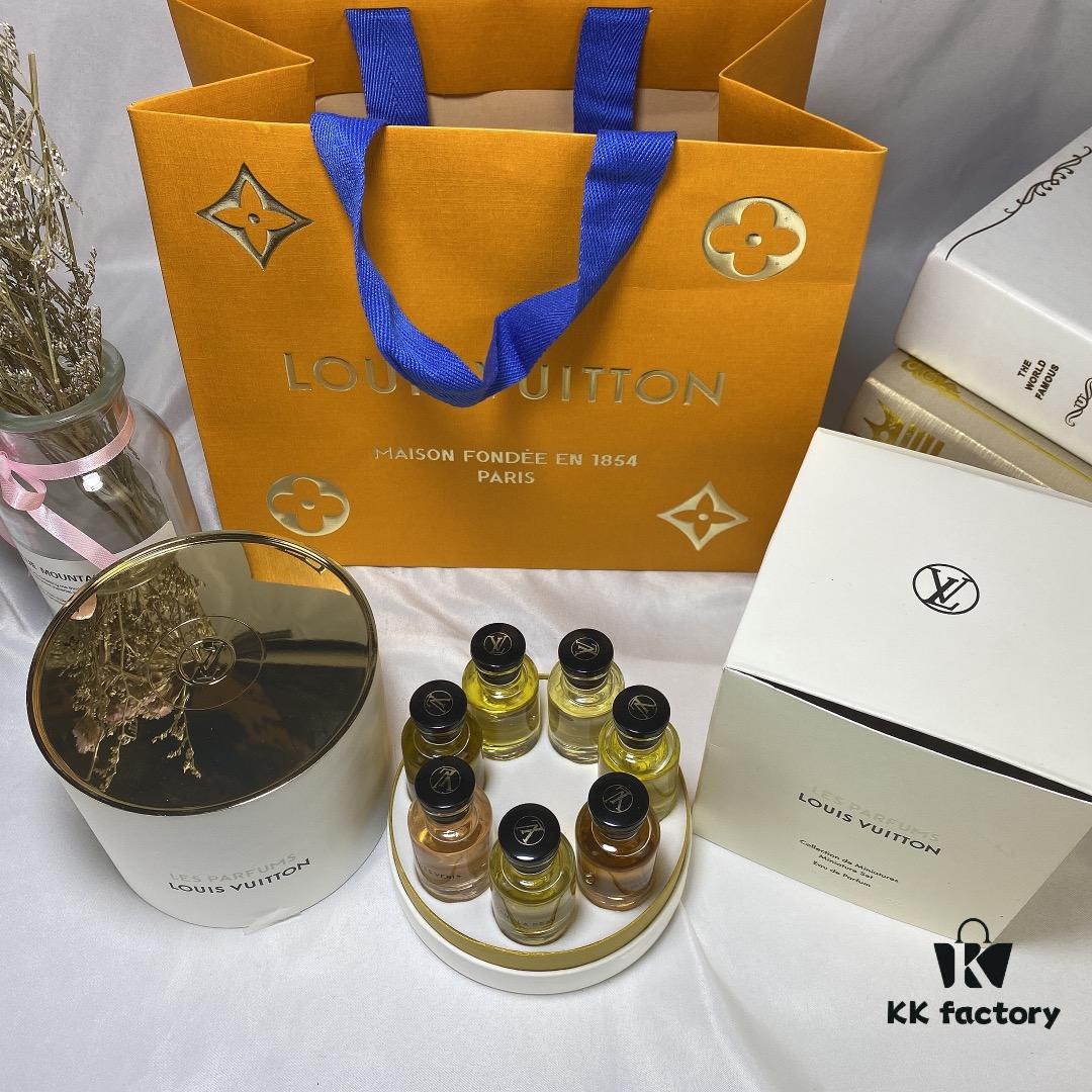LV Louis Vuitton Perfume 7-Piece Set *10ml, Cylinder Packaging, Counter Version, No Spray Nozzles, Polished Bottles