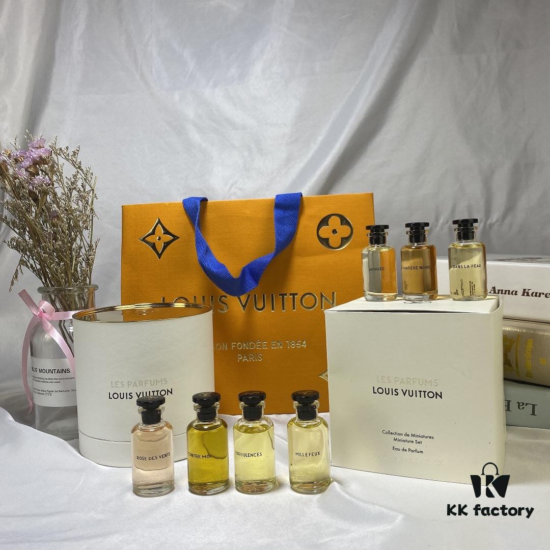 LV Louis Vuitton Perfume 7-Piece Set *10ml, Cylinder Packaging, Counter Version, No Spray Nozzles, Polished Bottles