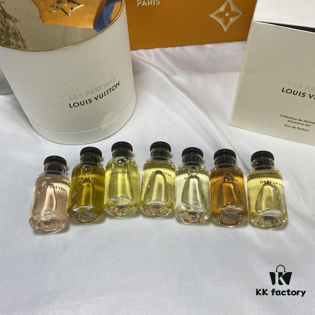 LV Louis Vuitton Perfume 7-Piece Set *10ml, Cylinder Packaging, Counter Version, No Spray Nozzles, Polished Bottles