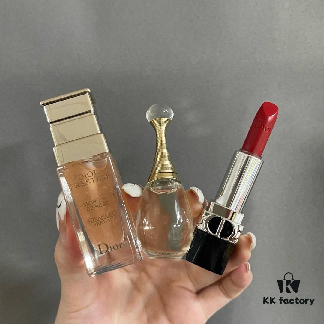 Dior Château Mini Set of Three! Includes: Sauvage Essence 10ml, Blue Gold Lipstick 999 1.5g, J'adore Perfume 5ml