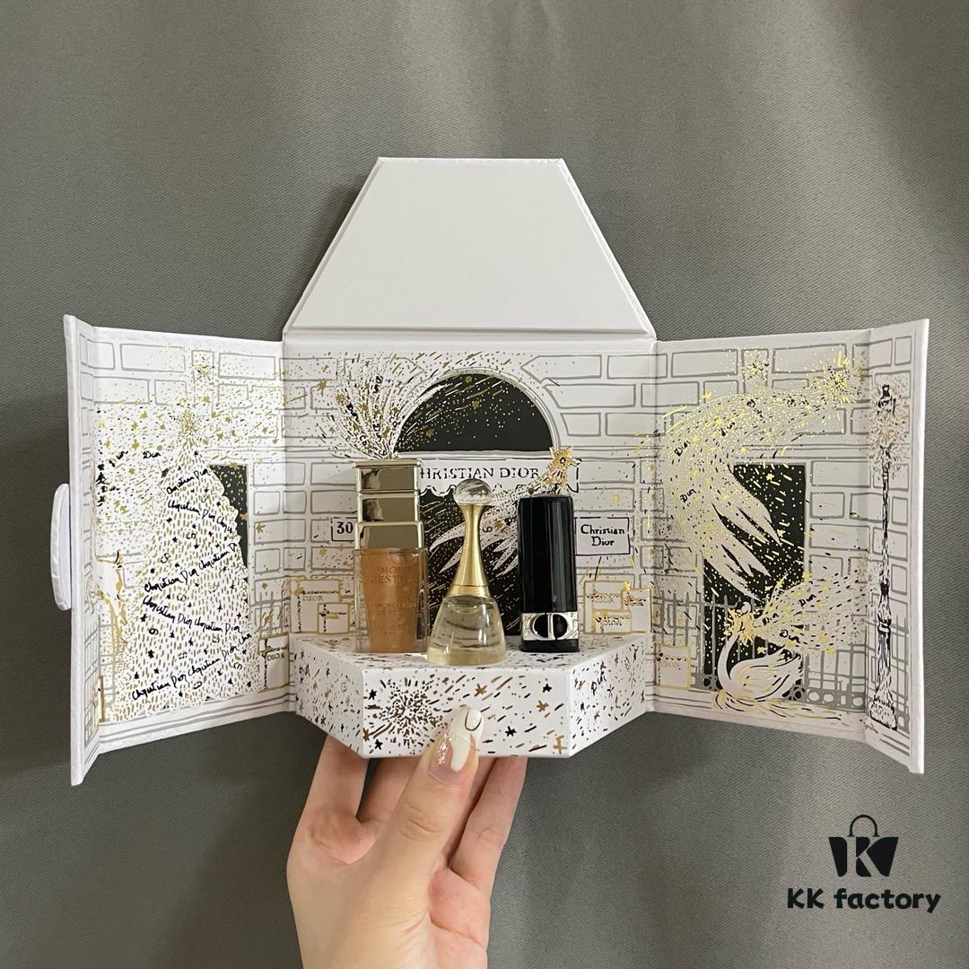 Dior Château Mini Set of Three! Includes: Sauvage Essence 10ml, Blue Gold Lipstick 999 1.5g, J'adore Perfume 5ml