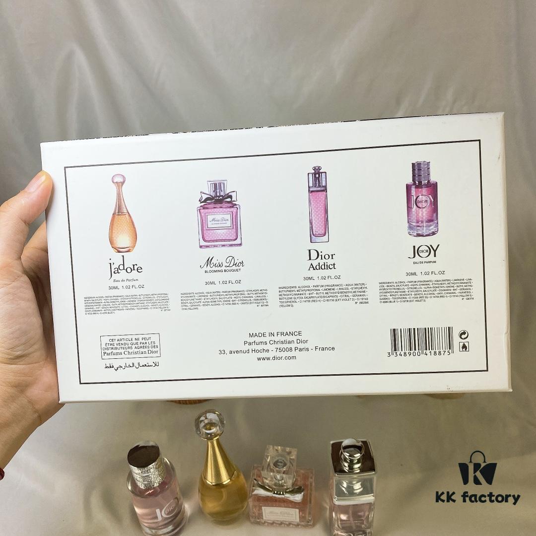 New Dior Perfume Mini Deluxe Gift Set 4-Piece Set, Including J'adore, Miss Dior, Addict Fresh, and Joy
