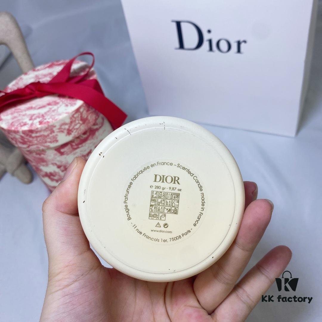 Dior Large Red Toile de Jouy Hydrangea Scented Candle Gift Set, Housewarming Gift 280g, with Boutique Shopping Bag