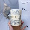 Dior Large Size Deep Green Jouy Print Hydrangea Scent Perfumed Candle Gift Set, Housewarming Gift 280g, with Boutique Shopping Bag