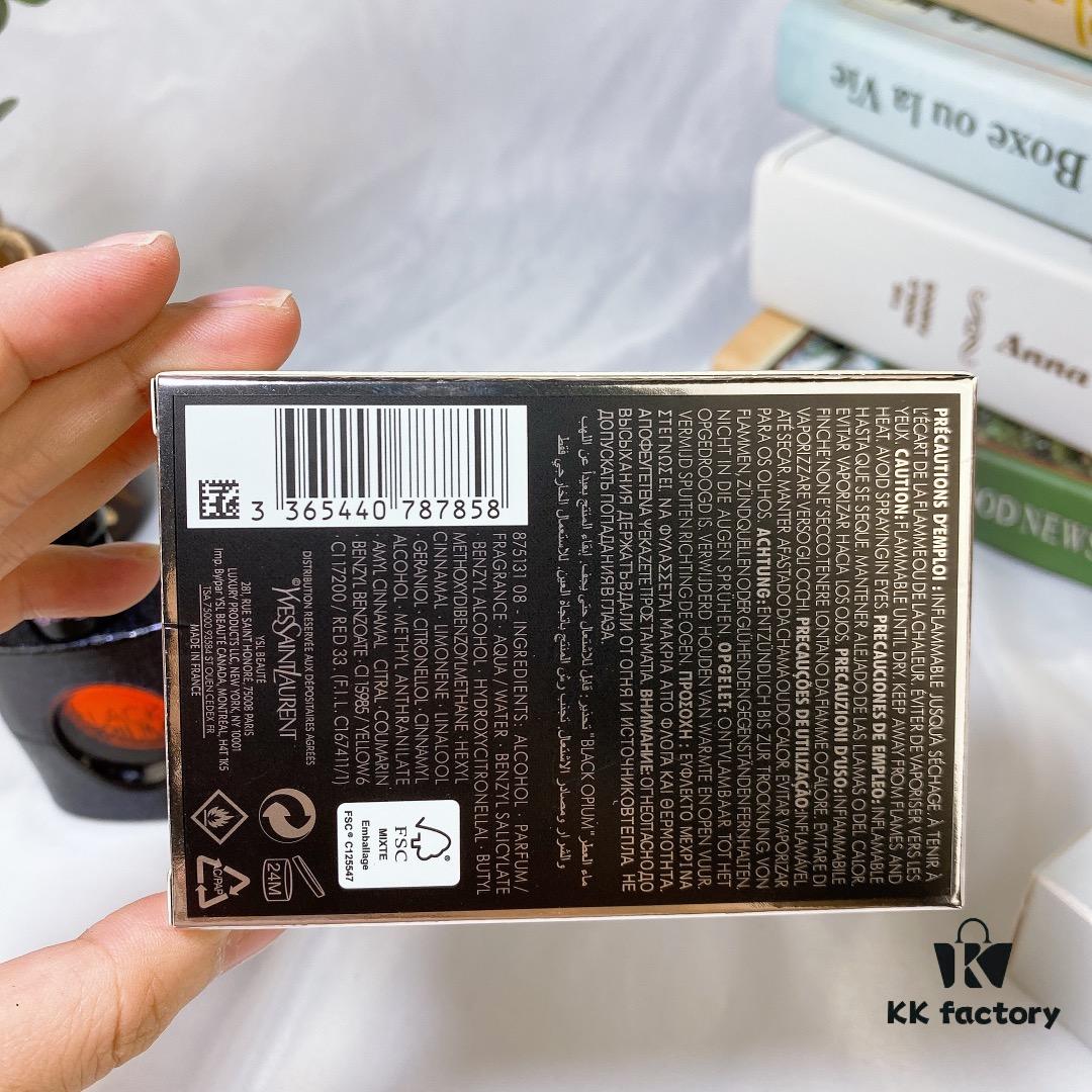 YSL Saint Laurent Black Opium EDP for Women, Rock-inspired Fragrance – Top Notes: Pink Pepper, Orange Blossom, Pear; Middle Notes: Coffee, Jasmine; Base Notes: Vanilla, Patchouli, Cedar