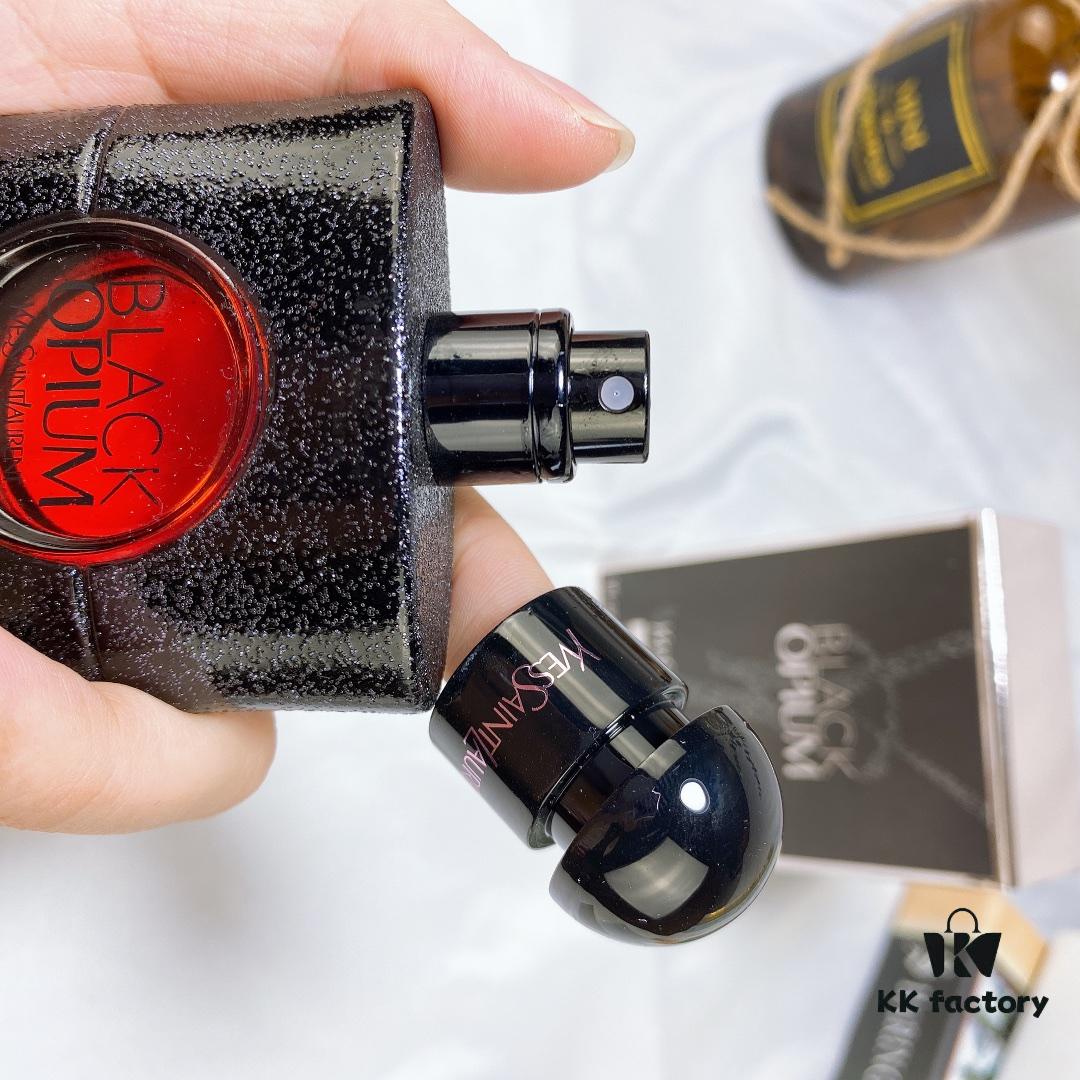 YSL Saint Laurent Black Opium EDP for Women, Rock-inspired Fragrance – Top Notes: Pink Pepper, Orange Blossom, Pear; Middle Notes: Coffee, Jasmine; Base Notes: Vanilla, Patchouli, Cedar