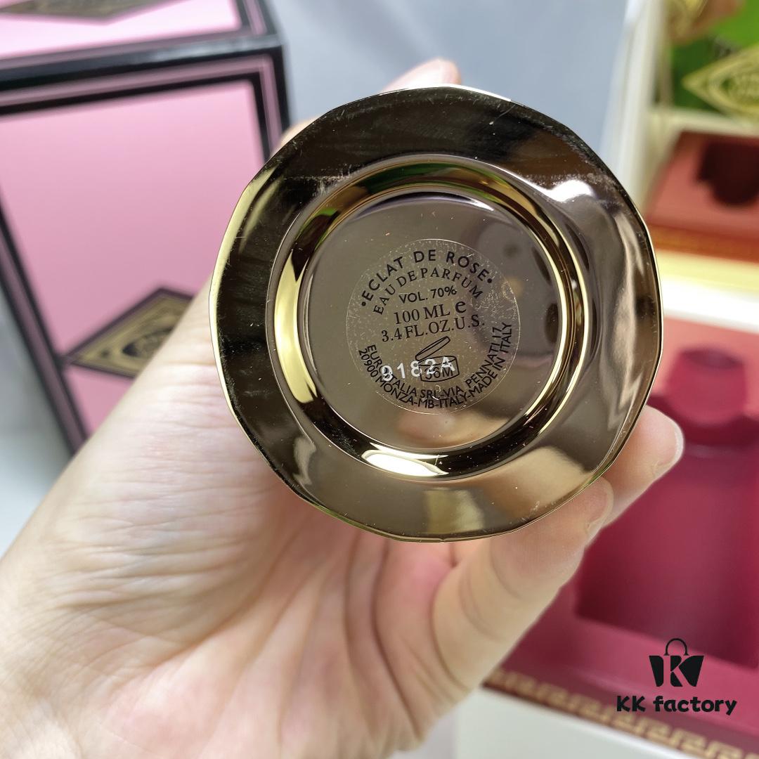 Versace 2020 New Pink Bottle Rose Perfume 100ml, Premium Wooden Box Packaging