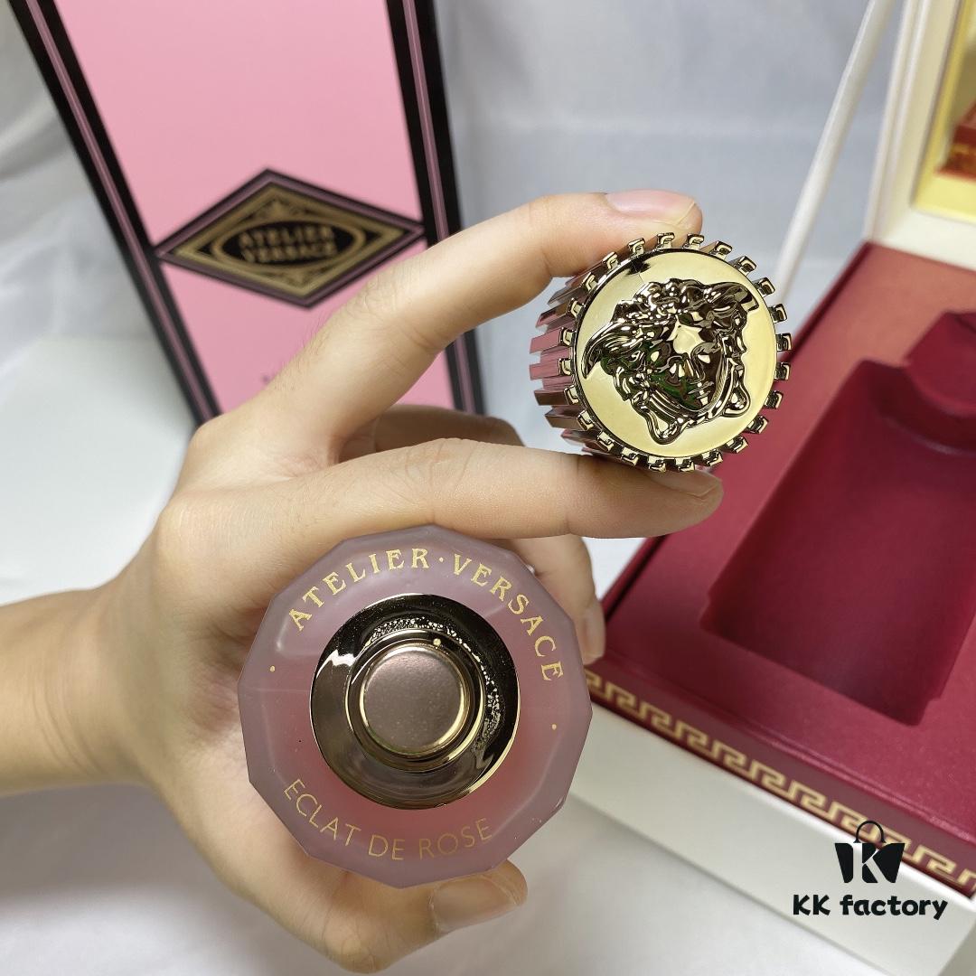 Versace 2020 New Pink Bottle Rose Perfume 100ml, Premium Wooden Box Packaging