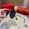 Cartier Men's 1:1 Replica Aviator Sunglasses, High-End and Elegant, Featuring Minimalist Signature Logo on Temples, Luxuriously Crafted, Eyewear for Sun Protection