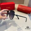 Cartier Men's 1:1 High-End Aviator Sunglasses, Elegant and Luxurious with Minimalist Signature Logo on Temples