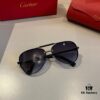 Cartier Men's 1:1 High-End Aviator Sunglasses, Elegant and Luxurious with Minimalist Signature Logo on Temples