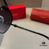 Cartier Men's 1:1 High-End Aviator Sunglasses, Elegant and Luxurious with Minimalist Signature Logo on Temples