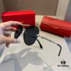 Cartier Men's 1:1 High-End Aviator Sunglasses, Elegant and Luxurious with Minimalist Signature Logo on Temples